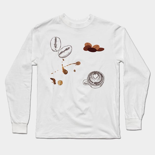 Sticker Pack - Coffee Long Sleeve T-Shirt by PsyCave